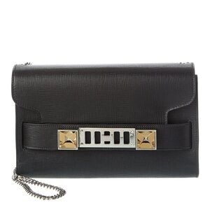 NWT Proenza Schouler Women's Black Ps11 Chain Leather Clutch Crossbody Bag